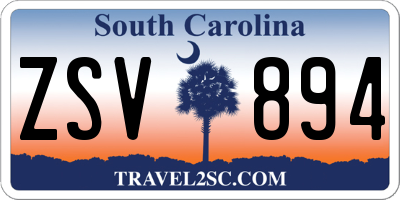 SC license plate ZSV894