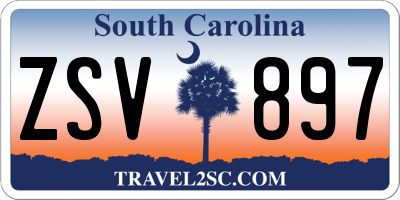 SC license plate ZSV897