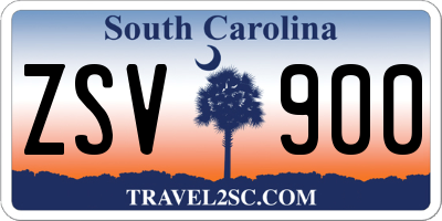 SC license plate ZSV900