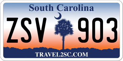 SC license plate ZSV903