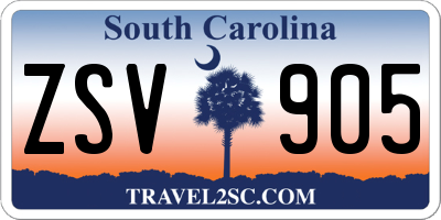SC license plate ZSV905