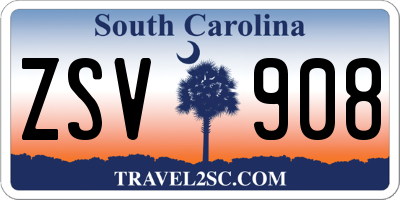 SC license plate ZSV908