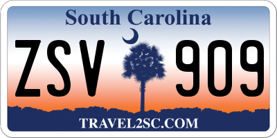 SC license plate ZSV909