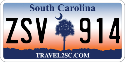 SC license plate ZSV914