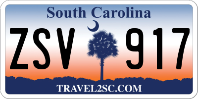SC license plate ZSV917