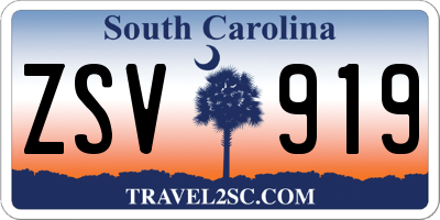 SC license plate ZSV919