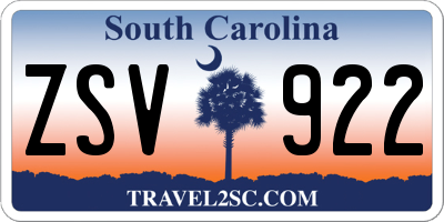 SC license plate ZSV922