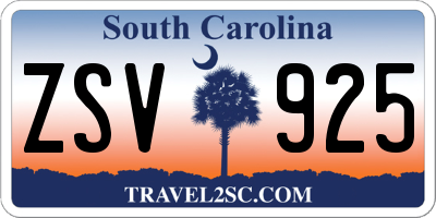 SC license plate ZSV925