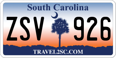 SC license plate ZSV926