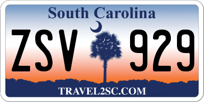 SC license plate ZSV929