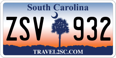 SC license plate ZSV932