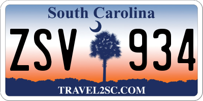 SC license plate ZSV934