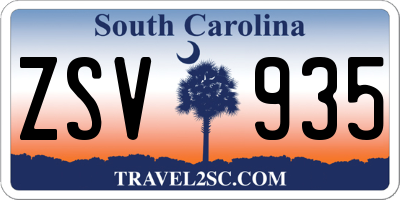 SC license plate ZSV935