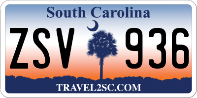 SC license plate ZSV936