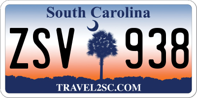 SC license plate ZSV938