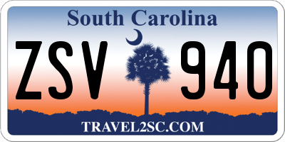 SC license plate ZSV940