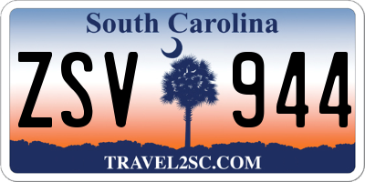 SC license plate ZSV944