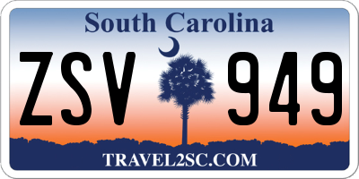 SC license plate ZSV949