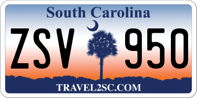 SC license plate ZSV950