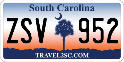 SC license plate ZSV952