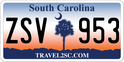 SC license plate ZSV953