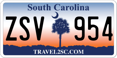 SC license plate ZSV954