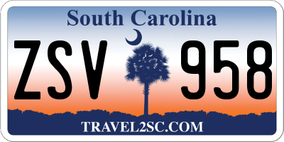SC license plate ZSV958