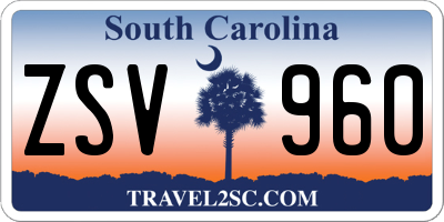 SC license plate ZSV960