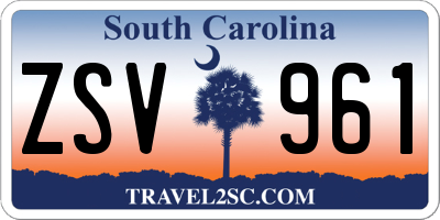 SC license plate ZSV961