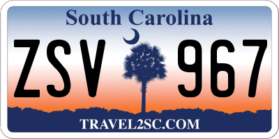SC license plate ZSV967