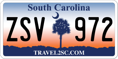 SC license plate ZSV972