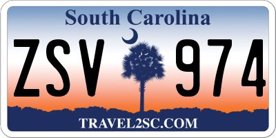SC license plate ZSV974