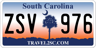 SC license plate ZSV976