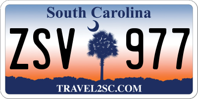 SC license plate ZSV977