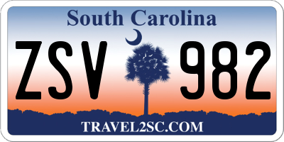 SC license plate ZSV982