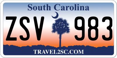 SC license plate ZSV983