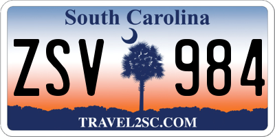 SC license plate ZSV984