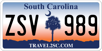 SC license plate ZSV989