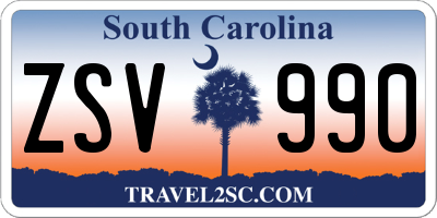 SC license plate ZSV990