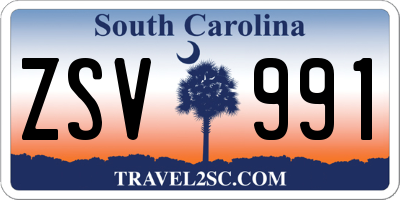 SC license plate ZSV991