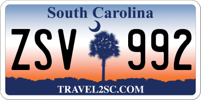 SC license plate ZSV992