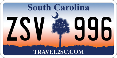 SC license plate ZSV996