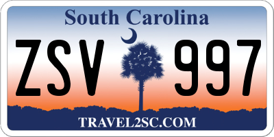 SC license plate ZSV997