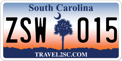 SC license plate ZSW015
