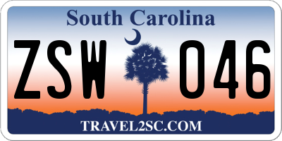 SC license plate ZSW046