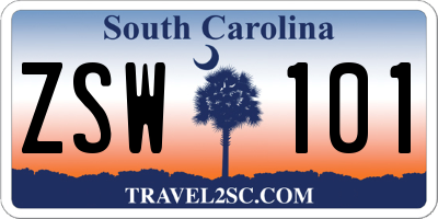 SC license plate ZSW101