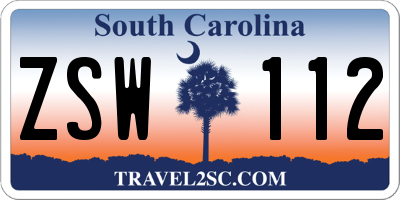 SC license plate ZSW112