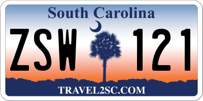 SC license plate ZSW121