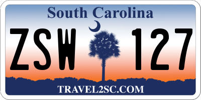 SC license plate ZSW127