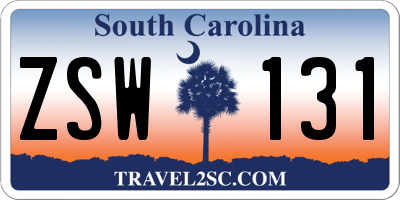 SC license plate ZSW131